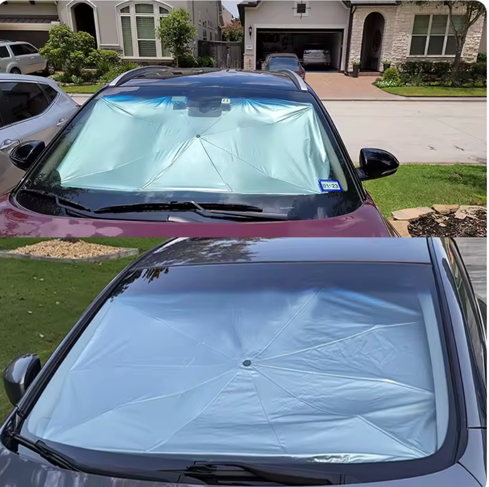 Parasolar auto pliabil, tip umbrelă-compatibil cu orice tip de mașină