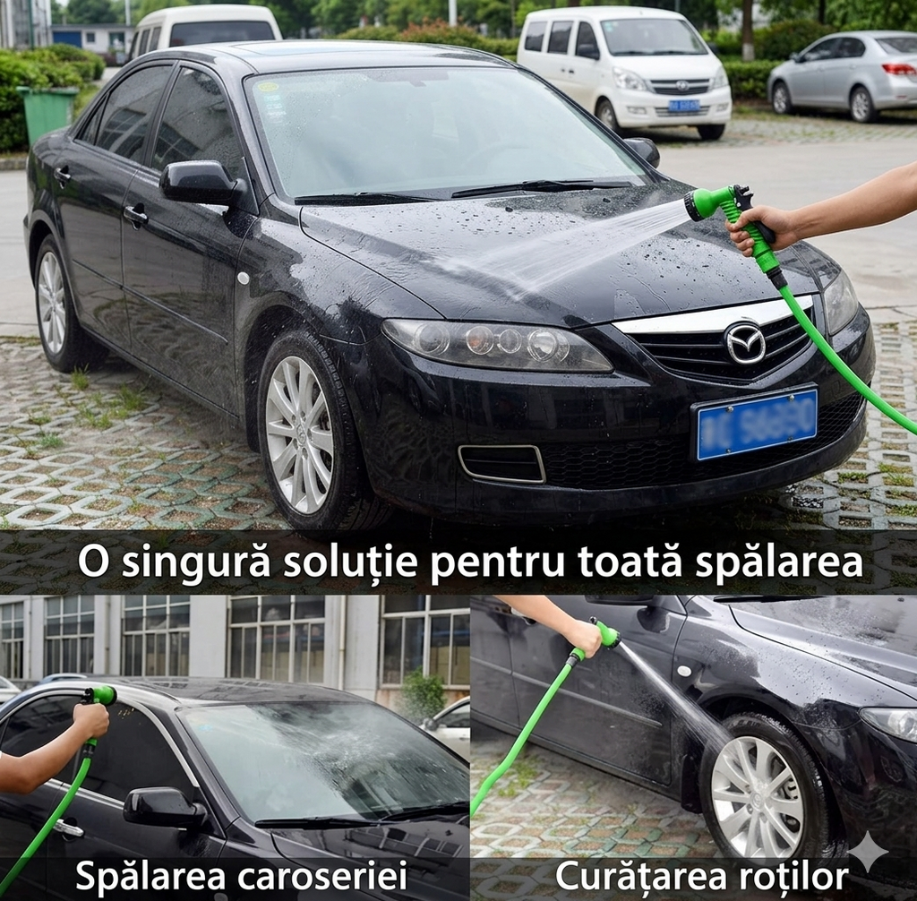 Furtun Magic Extensibil 30M+ Pistol Spray/ NU SE ÎNCURCĂ 1+1 GRATIS